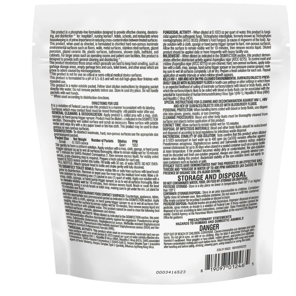 Aqua ChemPacs Disinfectant Red 1 x 12_PK x 2.90 grams + bottle_spray (9321111) - Back.jpg
